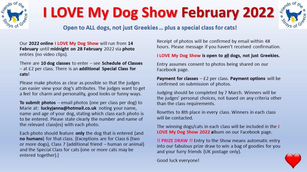 I Love My Dog Show February 2022 - How to Enter